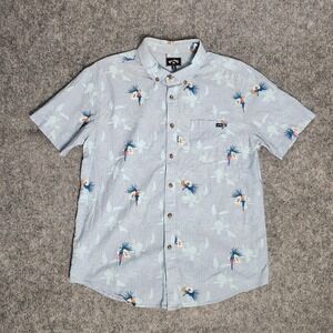 Billabong Shirt Men M Multicolor Floral Print Short Sleeve Beach Vacation Summer